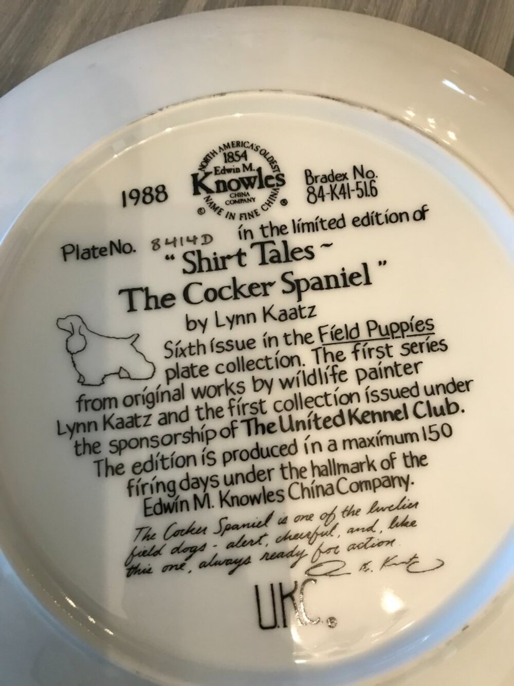 The Cocker Spaniel Collection Plate - Picture 3 of 3